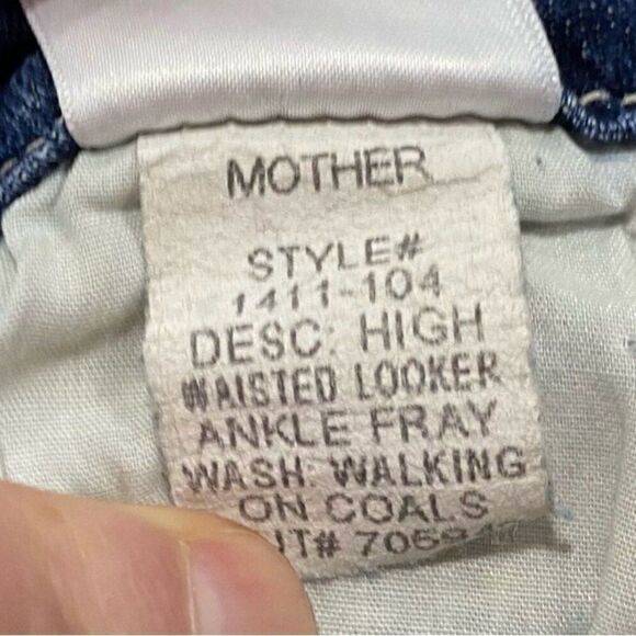 “Mother High-Waisted Looker Ankle Fray Walking on Coals Jeans 27x27 Stretch” - Picture 10 of 11